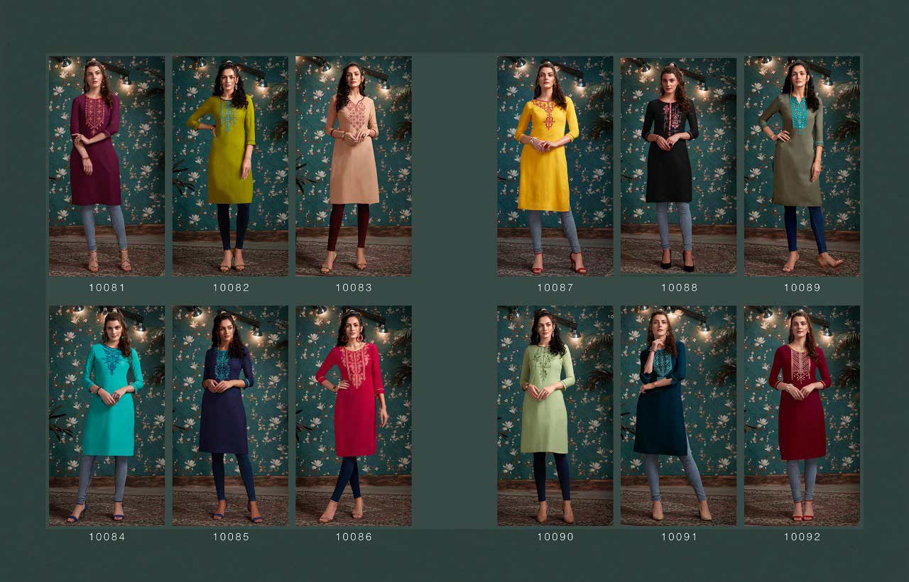 Lily Vol-16 Kajree Rayon Embroidery Wholesale Kurti Lily Vol-16 Kajree Rayon Embroidery Wholesale Kurti